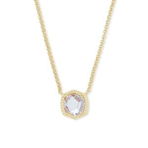 NWT Kendra Scott Davie Pendant Necklace in Iridescent Dichroic Glass